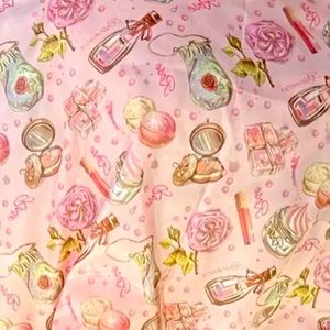 Large Pink Rose Perfume & Makeup Lightweight Tote Bag Rose Water Purse Cream